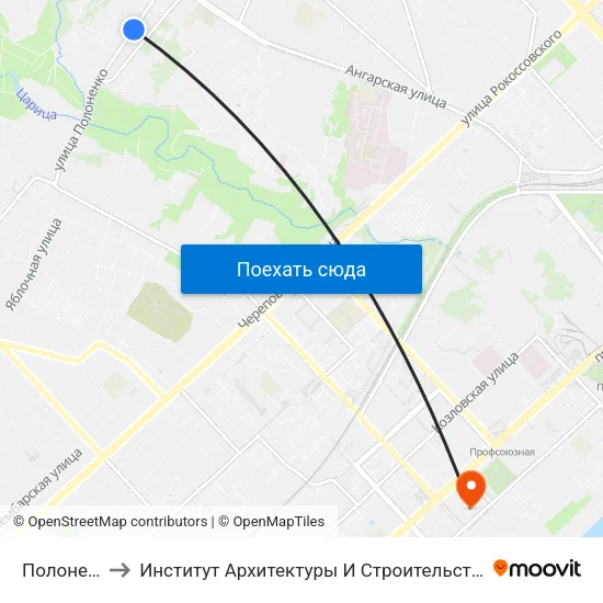 Полоненко to Институт Архитектуры И Строительства Волггту map