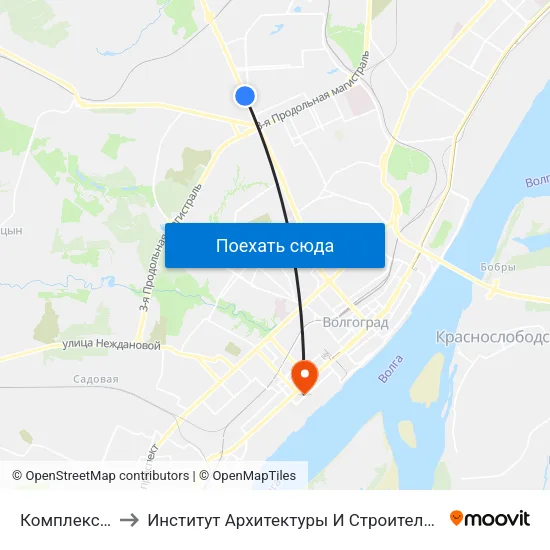 Комплекс Русь to Институт Архитектуры И Строительства Волггту map