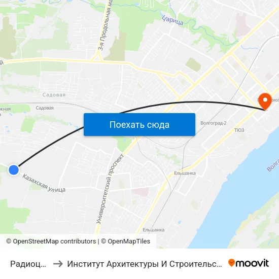 Радиоцентр to Институт Архитектуры И Строительства Волггту map