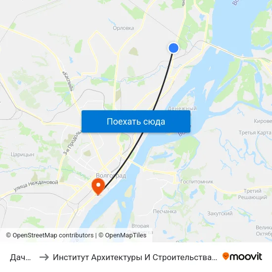 Дачная to Институт Архитектуры И Строительства Волггту map