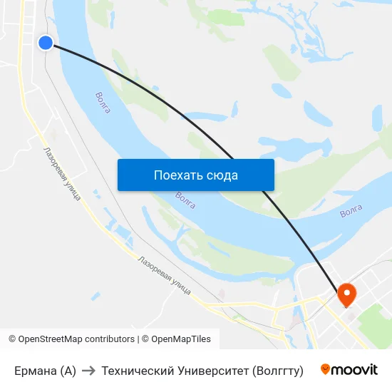 Ермана (А) to Технический Университет (Волггту) map