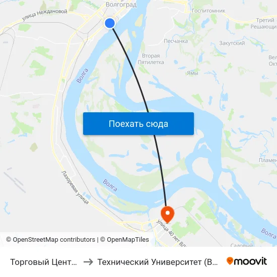 Торговый Центр (Б) to Технический Университет (Волггту) map