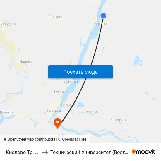 Кислово Тр. (А) to Технический Университет (Волггту) map