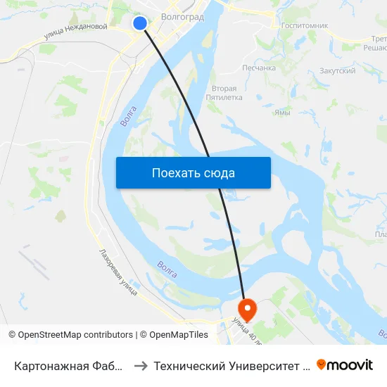 Картонажная Фабрика (Б) to Технический Университет (Волггту) map