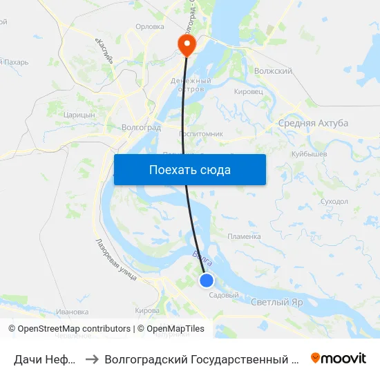 Дачи Нефтебаза (А) to Волгоградский Государственный Технический Университет map