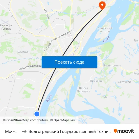 Мсч-40 (А) to Волгоградский Государственный Технический Университет map
