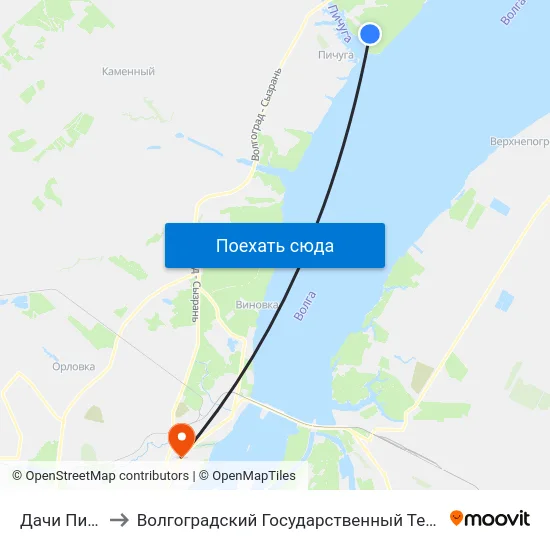 Дачи Пичуга (А) to Волгоградский Государственный Технический Университет map