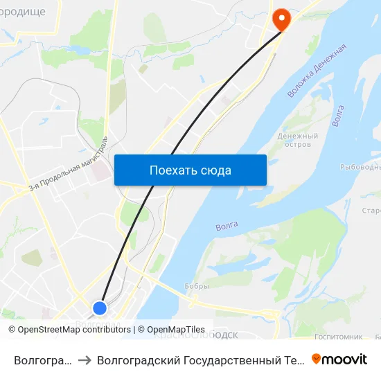 Волгоград Ав (Б) to Волгоградский Государственный Технический Университет map