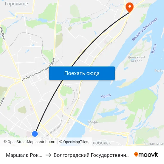 Маршала Рокоссовского (А) to Волгоградский Государственный Технический Университет map