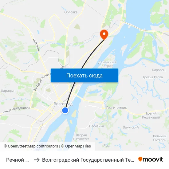 Речной Порт (А) to Волгоградский Государственный Технический Университет map