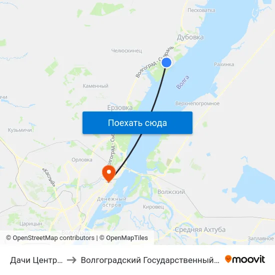 Дачи Центральные (Б) to Волгоградский Государственный Технический Университет map