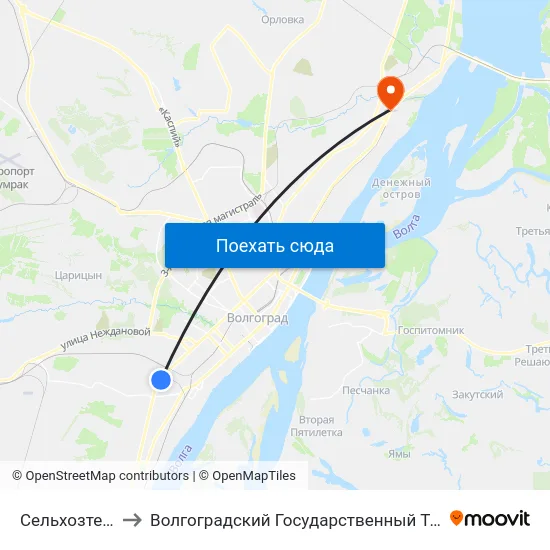 Сельхозтехника (А) to Волгоградский Государственный Технический Университет map