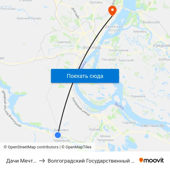 Дачи Мечта-2 Тр. (А) to Волгоградский Государственный Технический Университет map