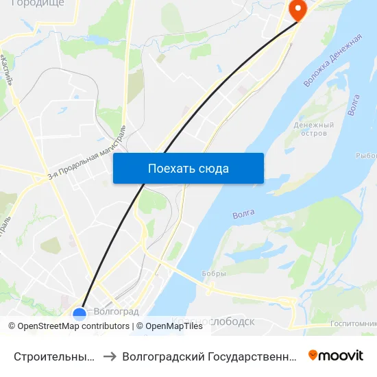Строительный Техникум (Б) to Волгоградский Государственный Технический Университет map
