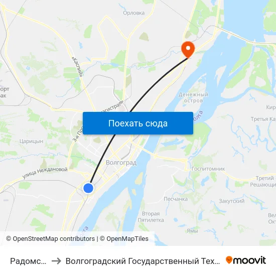 Радомская (Б) to Волгоградский Государственный Технический Университет map