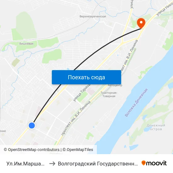 Ул.Им.Маршала Еременко (Б) to Волгоградский Государственный Технический Университет map