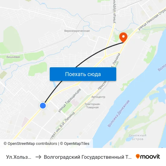 Ул.Хользунова (Б) to Волгоградский Государственный Технический Университет map