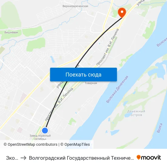 Зко (Б) to Волгоградский Государственный Технический Университет map