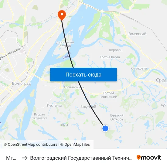 Мтф (А) to Волгоградский Государственный Технический Университет map