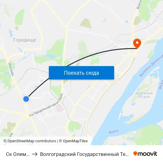 Ск Олимпия (А) to Волгоградский Государственный Технический Университет map