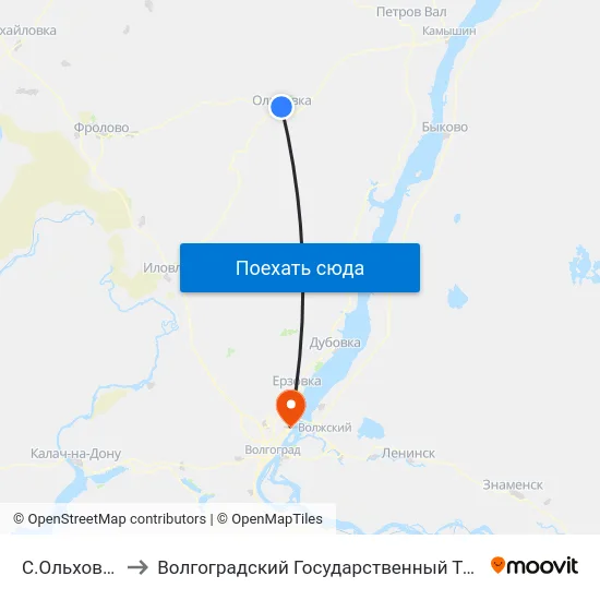 С.Ольховка Ас (Б) to Волгоградский Государственный Технический Университет map