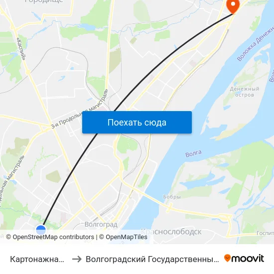 Картонажная Фабрика (Б) to Волгоградский Государственный Технический Университет map