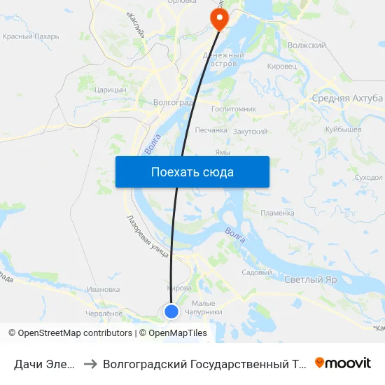 Дачи Электрон (А) to Волгоградский Государственный Технический Университет map