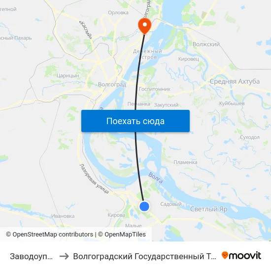 Заводоуправление to Волгоградский Государственный Технический Университет map