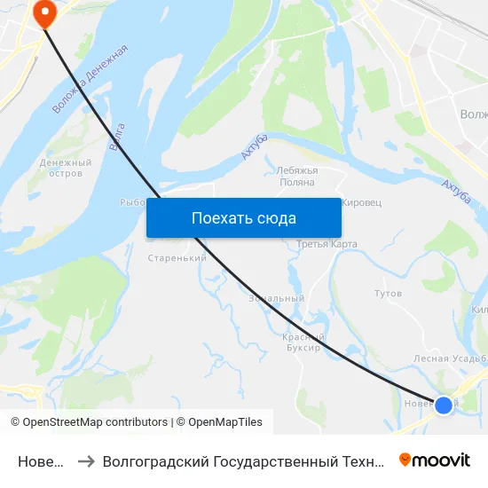 Новенький to Волгоградский Государственный Технический Университет map