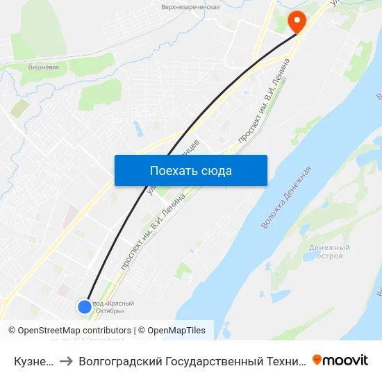 Кузнецова to Волгоградский Государственный Технический Университет map