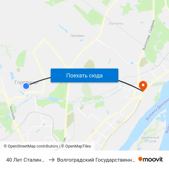 40 Лет Сталинградской Битвы to Волгоградский Государственный Технический Университет map