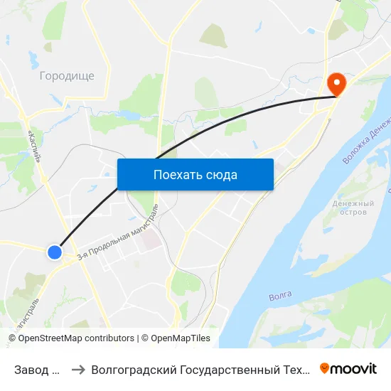 Завод Аврора to Волгоградский Государственный Технический Университет map