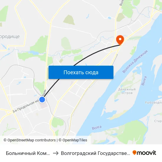 Больничный Комплекс (Ул. Землячки) to Волгоградский Государственный Технический Университет map