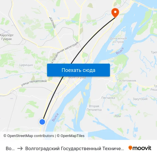 Волгу to Волгоградский Государственный Технический Университет map