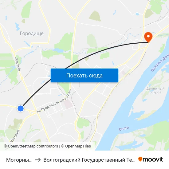 Моторный Завод to Волгоградский Государственный Технический Университет map