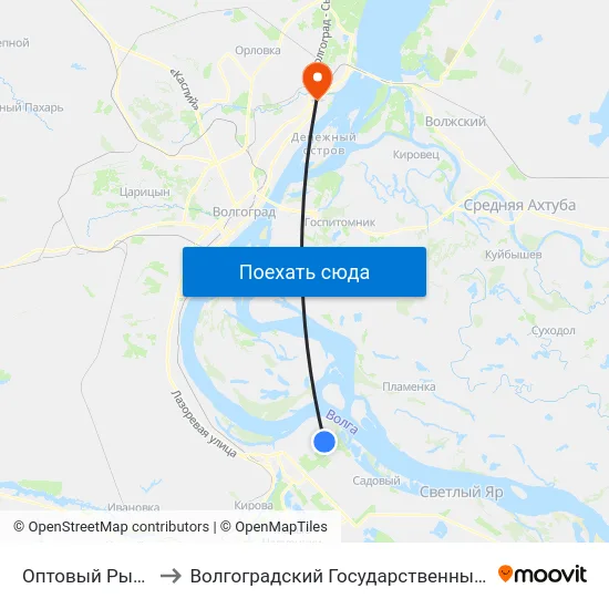 Оптовый Рынок Татьянка to Волгоградский Государственный Технический Университет map