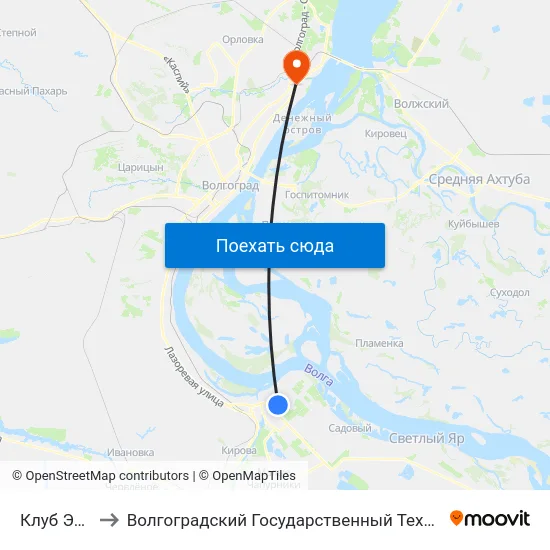 Клуб Энергия to Волгоградский Государственный Технический Университет map