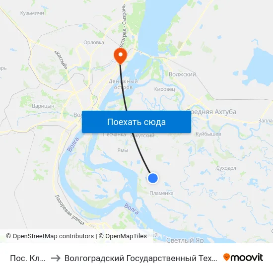 Пос. Клетский to Волгоградский Государственный Технический Университет map