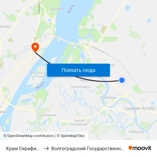 Храм Серафима Саровского to Волгоградский Государственный Технический Университет map