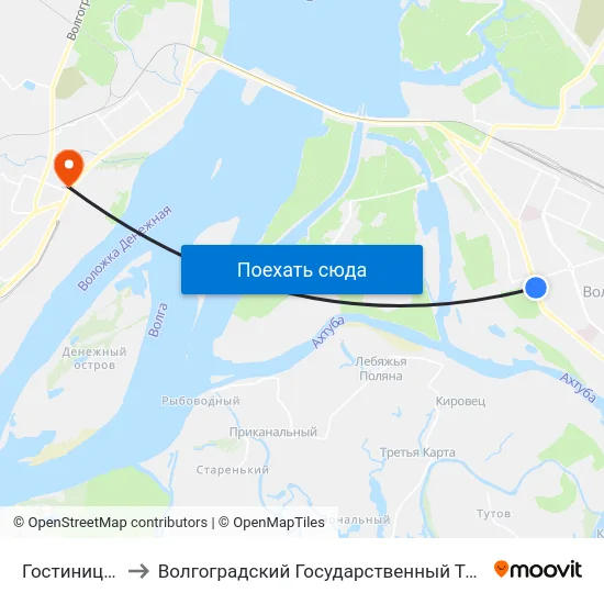 Гостиница Ахтуба to Волгоградский Государственный Технический Университет map