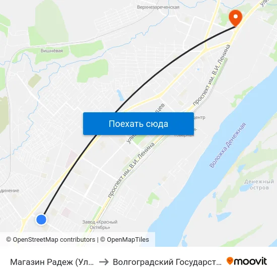 Магазин Радеж (Ул. 39 Гвардейской Дивизии) to Волгоградский Государственный Технический Университет map