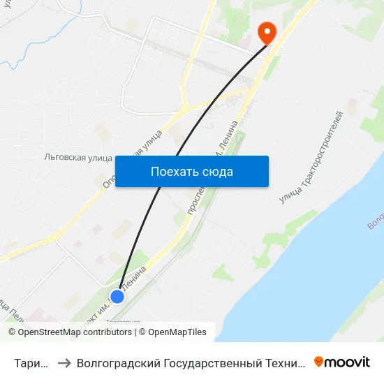Тарифная to Волгоградский Государственный Технический Университет map