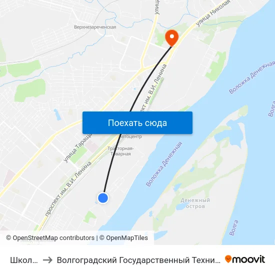 Школа №2 to Волгоградский Государственный Технический Университет map