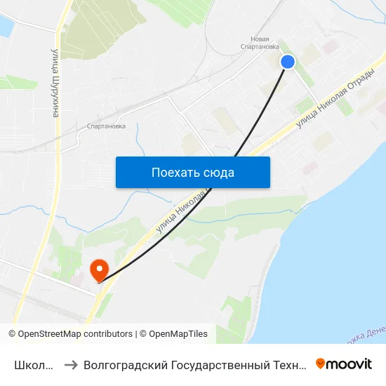 Школа №88 to Волгоградский Государственный Технический Университет map