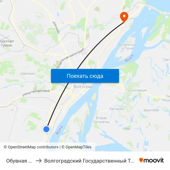 Обувная Фабрика to Волгоградский Государственный Технический Университет map