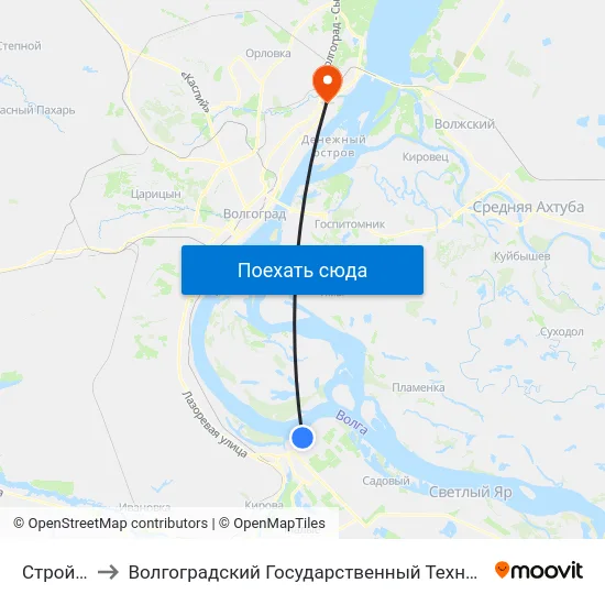Строймолл to Волгоградский Государственный Технический Университет map