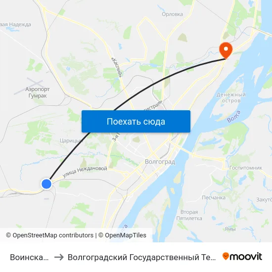 Воинская Часть to Волгоградский Государственный Технический Университет map
