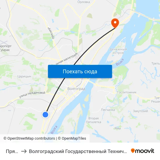 Прямая to Волгоградский Государственный Технический Университет map