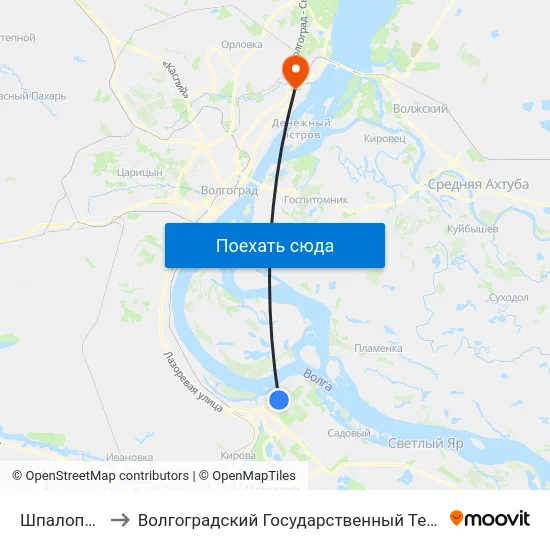 Шпалопропитка to Волгоградский Государственный Технический Университет map