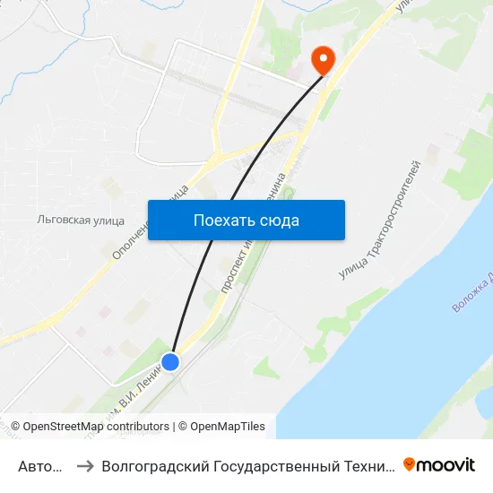 Автоцентр to Волгоградский Государственный Технический Университет map